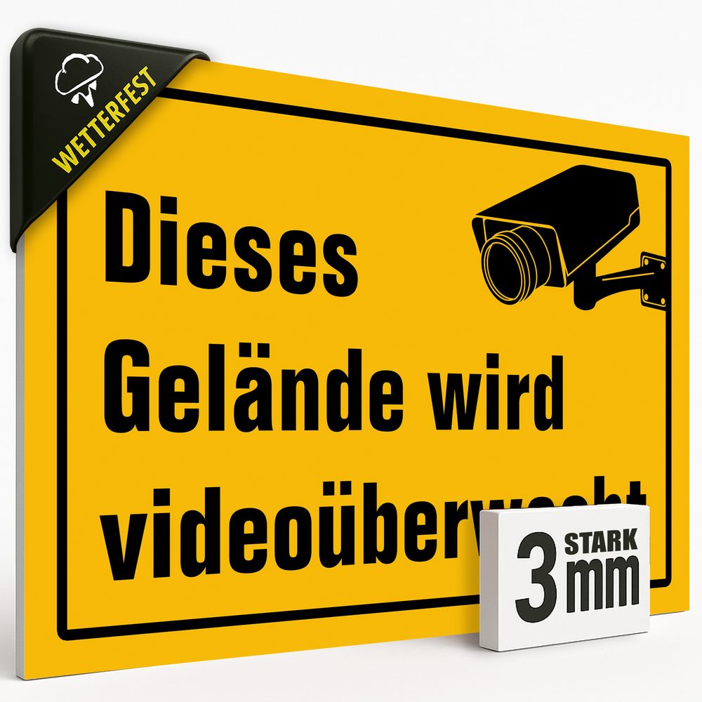 Videoüberwachungsschild, Nahaufnahme