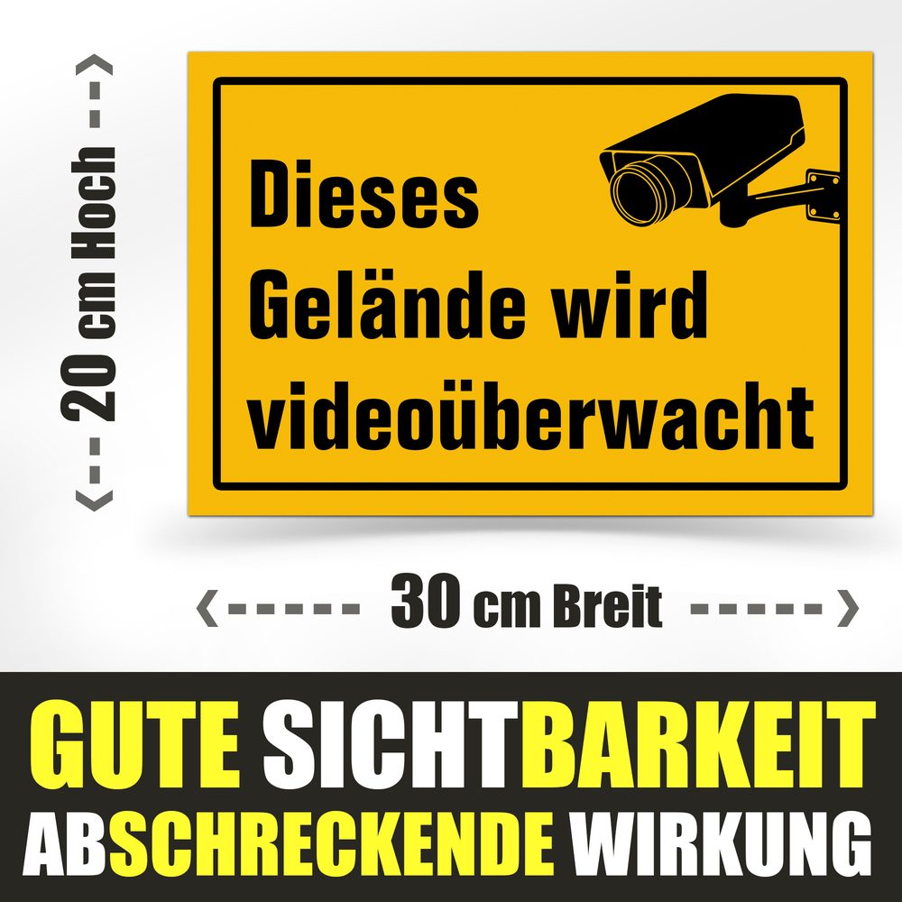 Videoüberwachungsschild, Materialdetail