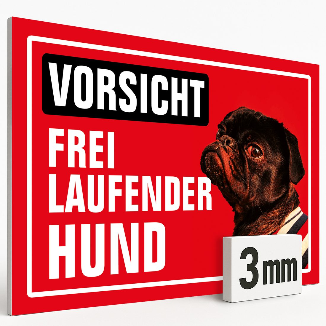 Vorsicht freilaufender Hund